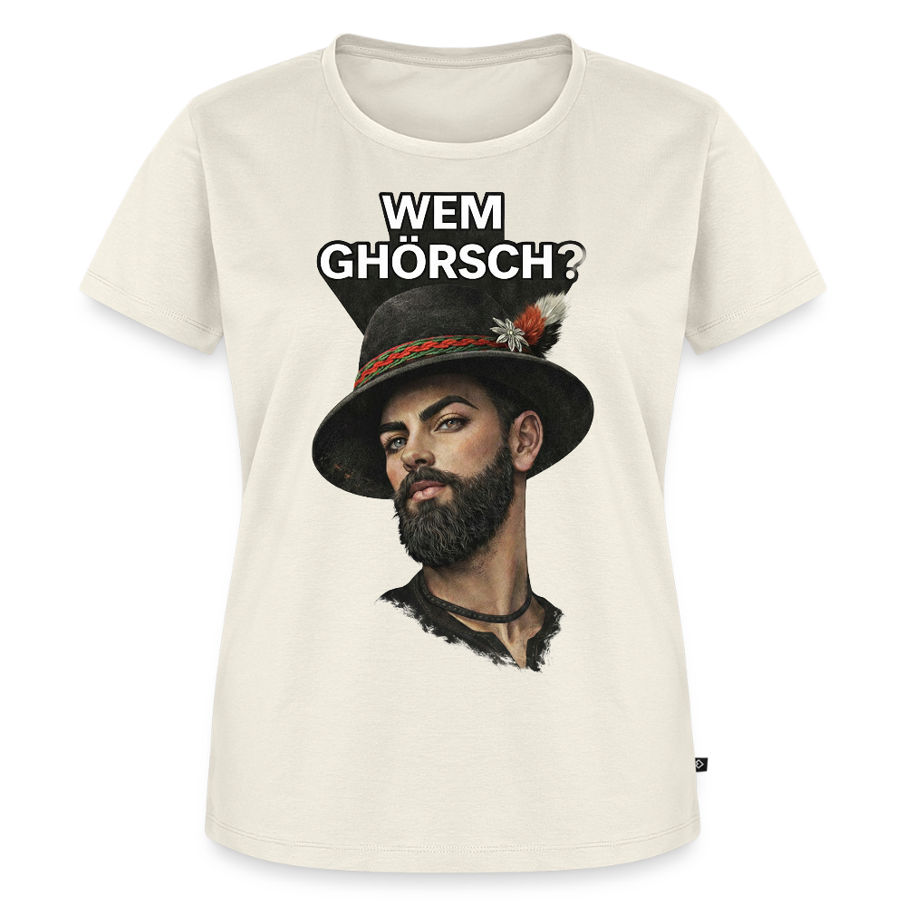 Wem ghörsch? – Alemannische Klärung | Frauen Premium T-Shirt - Naturweiß