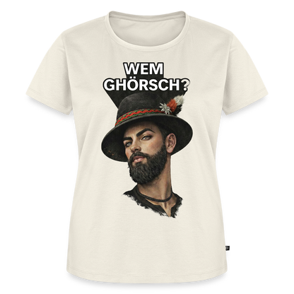 Wem ghörsch? – Alemannische Klärung | Frauen Premium T-Shirt - Naturweiß