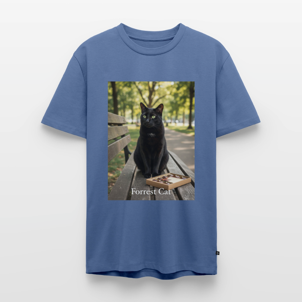Forrest Cat – Krümel wartet | Männer Premium T-Shirt - Taubenblau