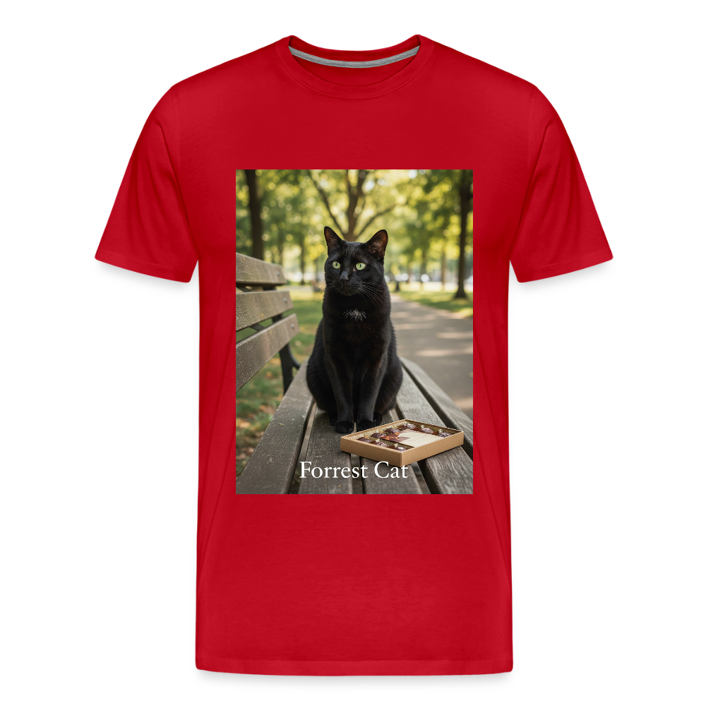 Forrest Cat – Krümel wartet | Männer Premium T-Shirt - Rot