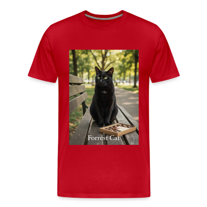 Forrest Cat – Krümel wartet | Männer Premium T-Shirt - Rot