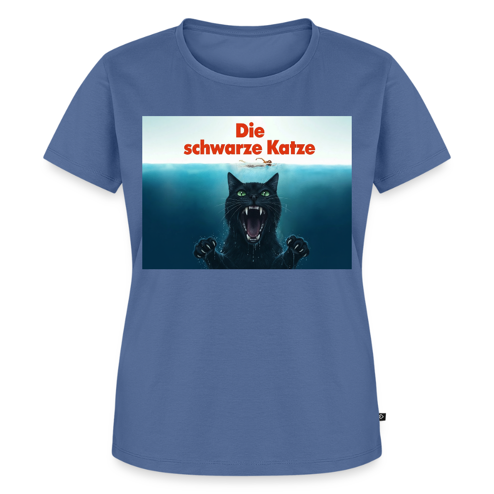 Die schwarze Katze – Krümel taucht auf | Frauen Premium T-Shirt - Taubenblau