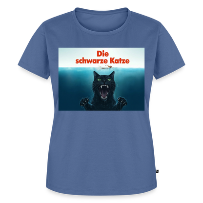 Die schwarze Katze – Krümel taucht auf | Frauen Premium T-Shirt - Taubenblau