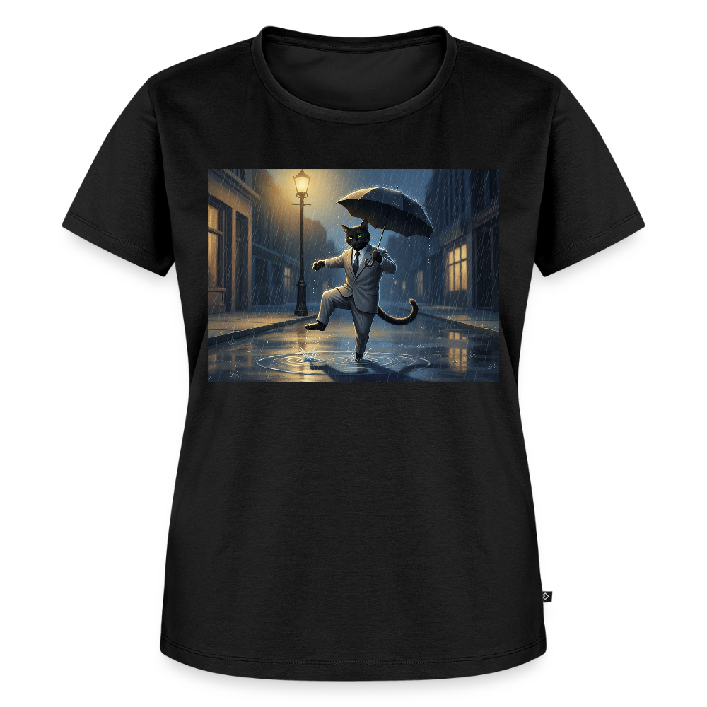 Krümel tanzt im Regen | Frauen Premium T-Shirt - Schwarz