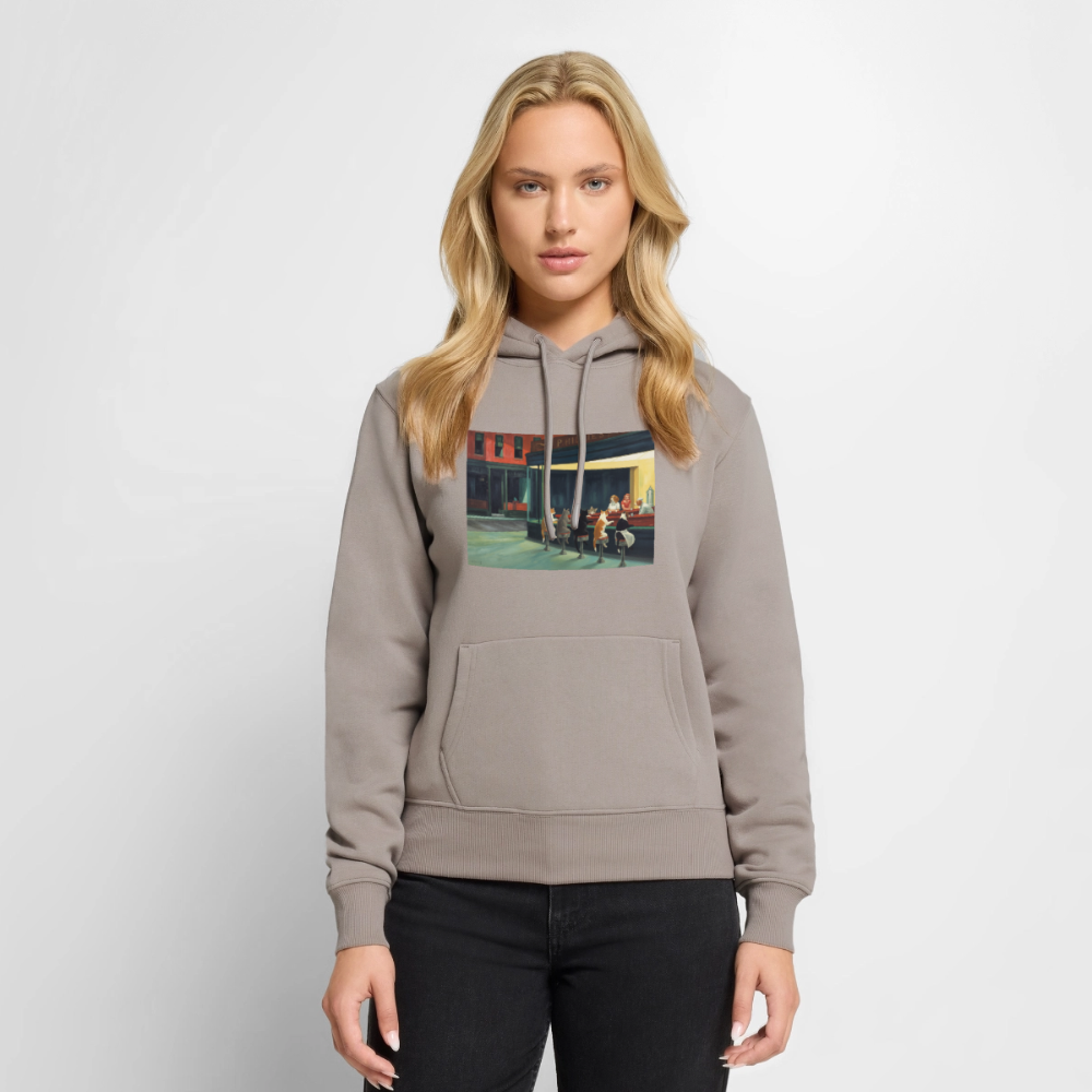 Wenn Hopper Katzen gemalt hätte | Frauen Premium Hoodie - Taupe
