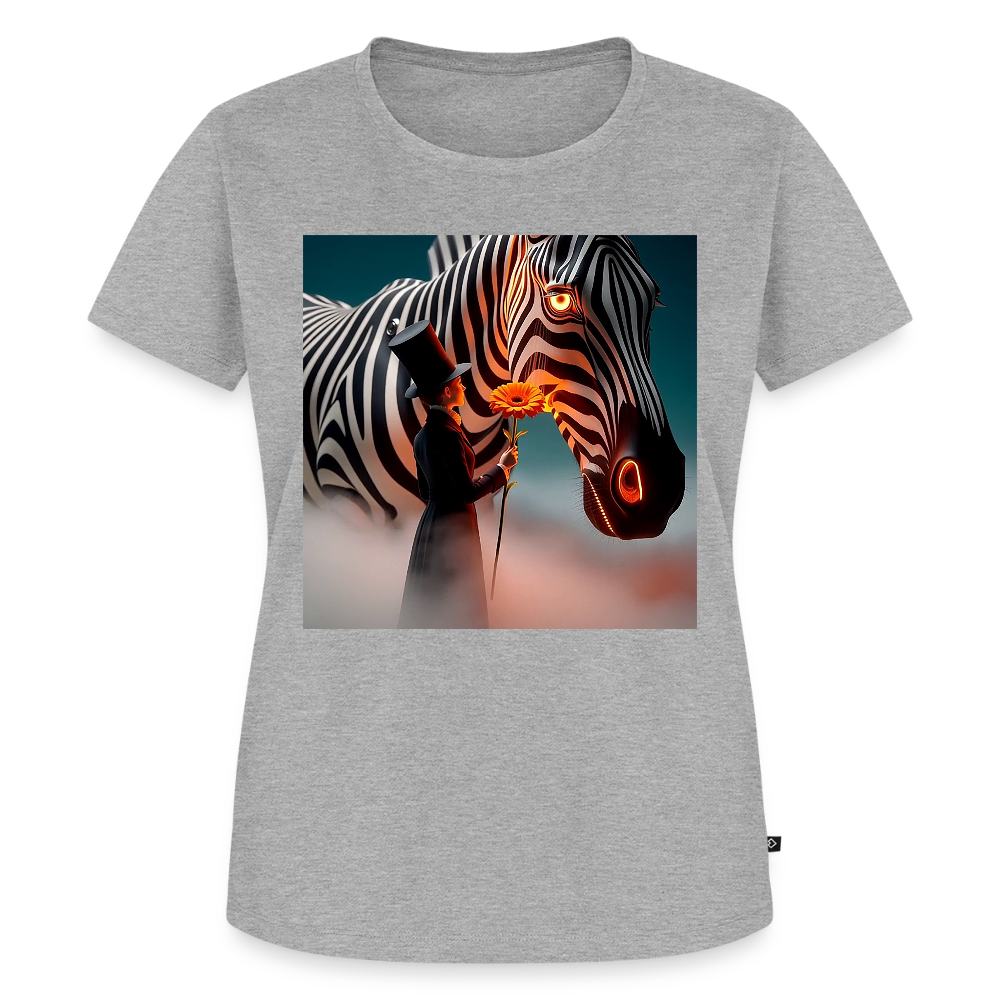 Blumen für ein Zebra | Frauen Premium T-Shirt - Grau meliert
