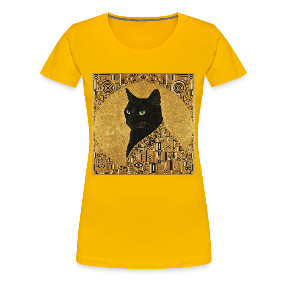 Adele… aber sie schnurrt – Goldene Katze à la Klimt | Frauen Premium T-Shirt - Sonnengelb