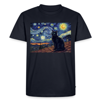Sternennacht… aber die Katze denkt nach | Männer Premium T-Shirt - Navy