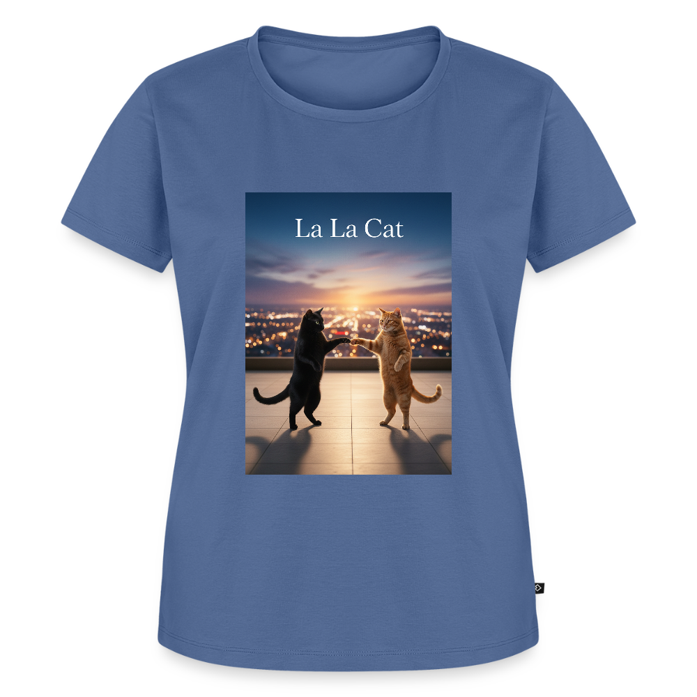 La La Cat – Tanz über den Dächern | Frauen Premium T-Shirt - Taubenblau