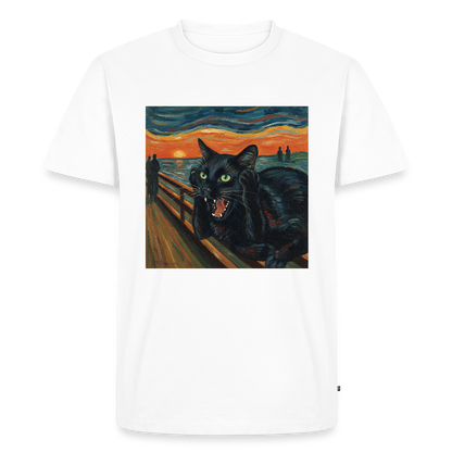 Der Schrei… aber die Katze hat’s zuerst gemerkt | Männer Premium T-Shirt - Weiß