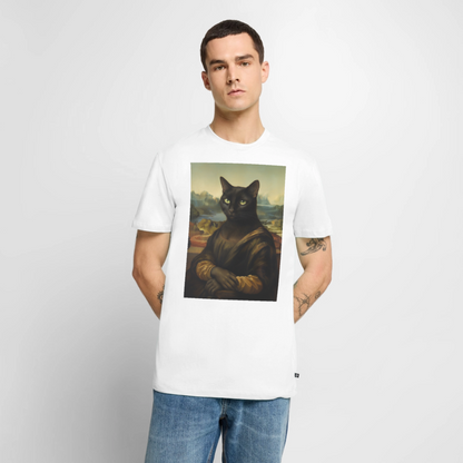 Mona Lisa… aber es ist eine Katze | Männer Premium T-Shirt - Weiß