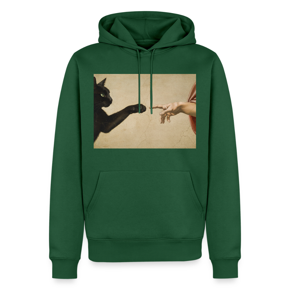 Die Erschaffung Adams… aber die Katze war schneller | Männer Premium Hoodie - Flaschengrün