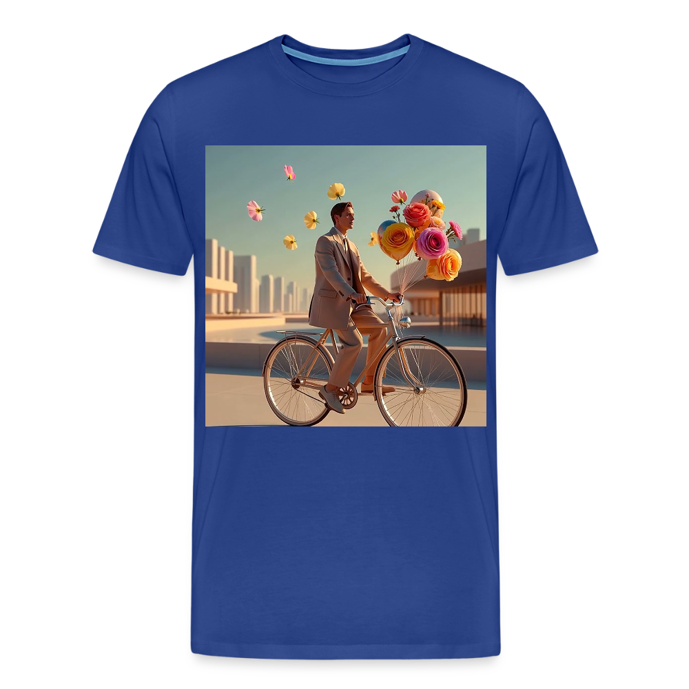 Fahrt ins Ungewisse (mit Blumen) | Männer Premium T-Shirt - Königsblau