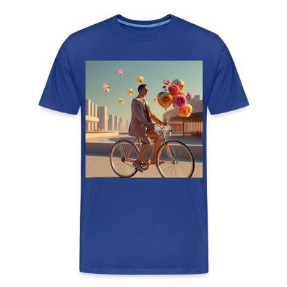 Fahrt ins Ungewisse (mit Blumen) | Männer Premium T-Shirt - Königsblau
