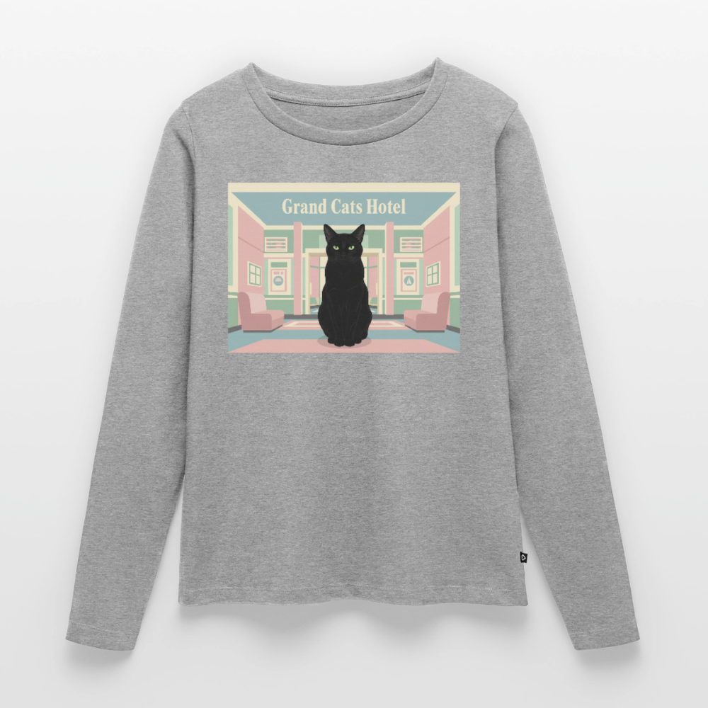 Grand Hotel Krümel | Frauen Premium Bio Langarmshirt - Grau meliert