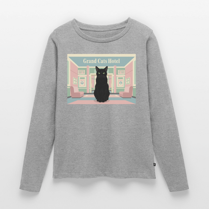 Grand Hotel Krümel | Frauen Premium Bio Langarmshirt - Grau meliert