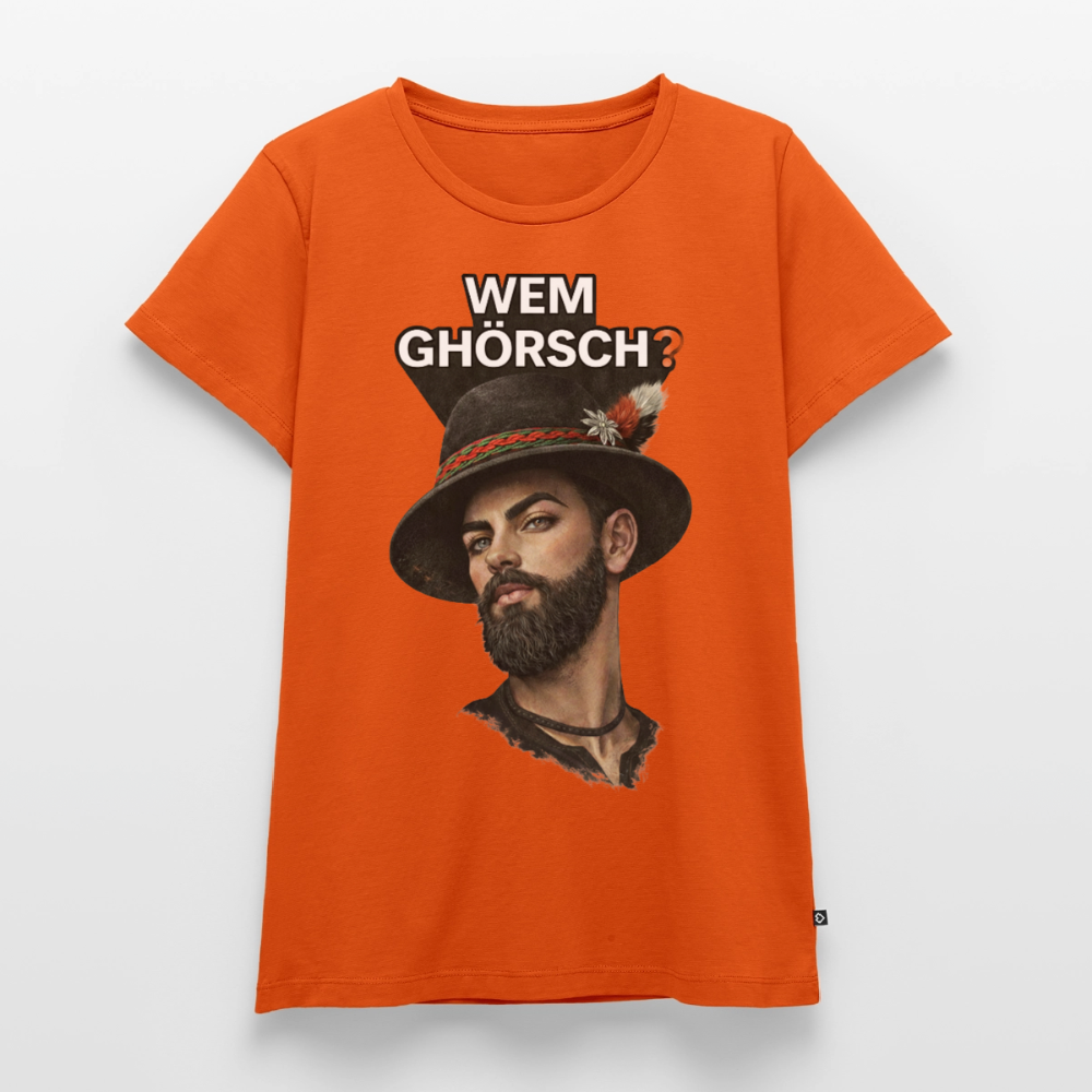Wem ghörsch? – Alemannische Klärung | Frauen Premium T-Shirt - Orange 