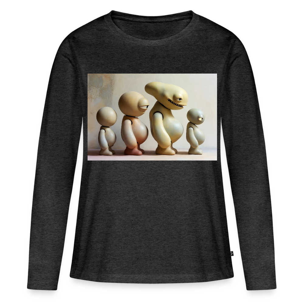 So wachsen wir also | Frauen Premium Bio Langarmshirt - Anthrazit meliert