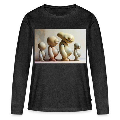 So wachsen wir also | Frauen Premium Bio Langarmshirt - Anthrazit meliert