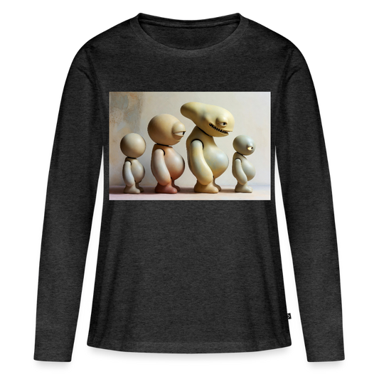 So wachsen wir also | Frauen Premium Bio Langarmshirt - Anthrazit meliert