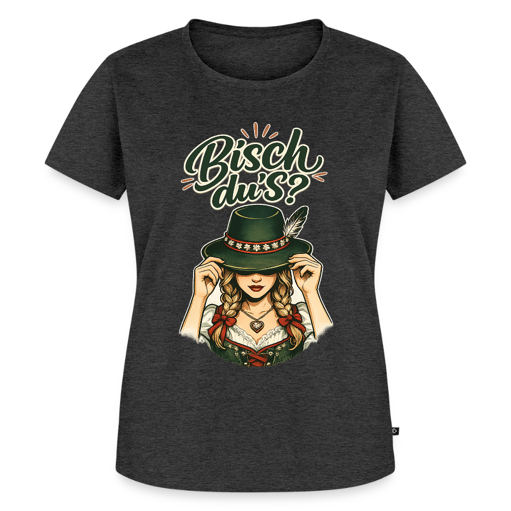 Bisch du’s? – Der Blick sagt alles | Frauen Premium T-Shirt - Anthrazit meliert