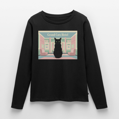 Grand Hotel Krümel | Frauen Premium Bio Langarmshirt - Schwarz