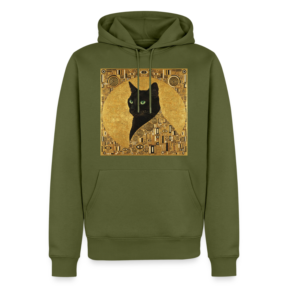 Adele… aber sie schnurrt – Goldene Katze à la Klimt | Männer Premium Hoodie - Khaki