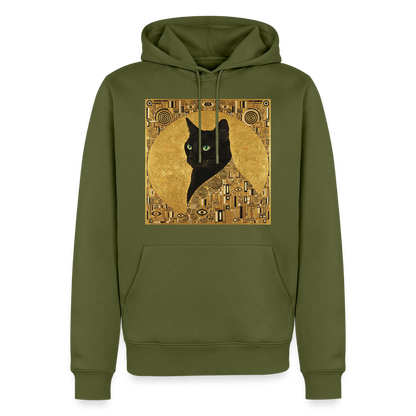 Adele… aber sie schnurrt – Goldene Katze à la Klimt | Männer Premium Hoodie - Khaki