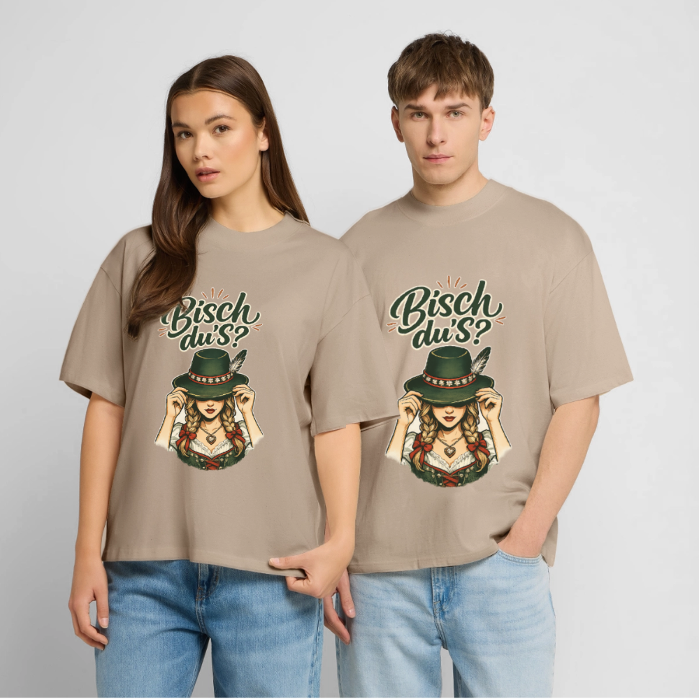 Bisch du’s? – Der Blick sagt alles | Stanley/Stella Oversized Unisex Bio T-Shirt Blaster - Steingrau