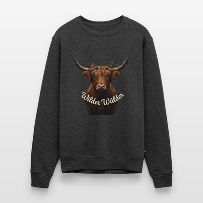 Wilder Wälder – Schwarzwald Highland Rind |  Männer Premium Pullover - Anthrazit meliert