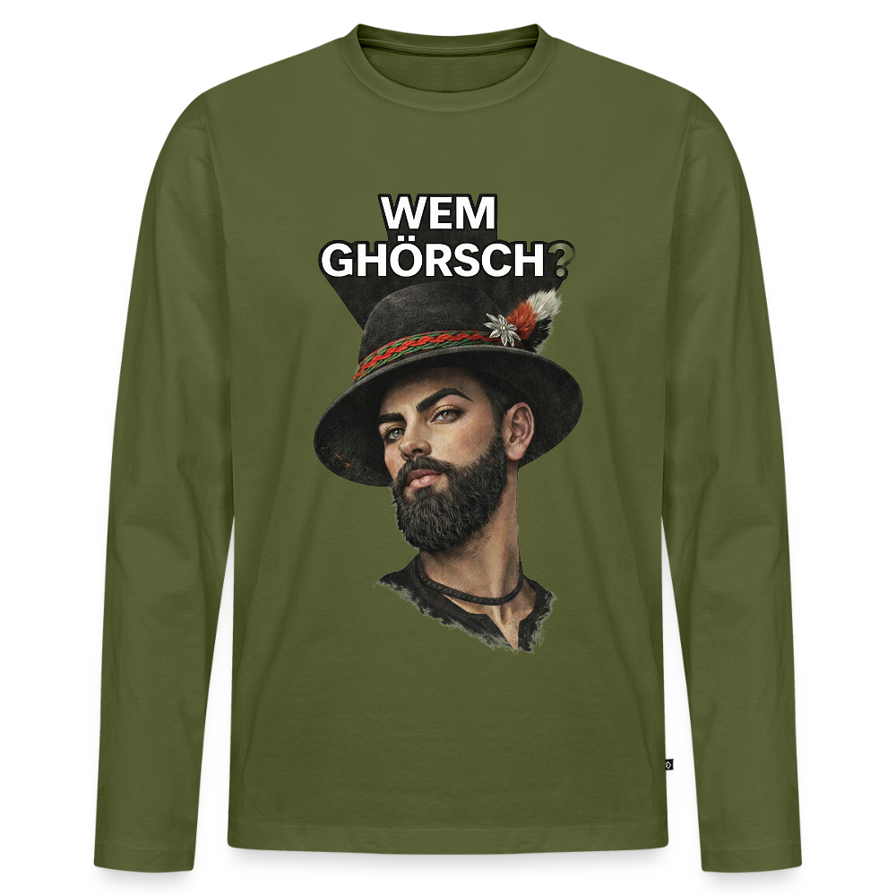 Wem ghörsch? – Alemannische Klärung | Männer Premium Bio Langarmshirt - Khaki