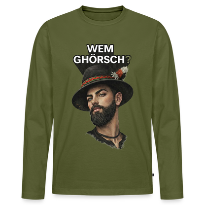 Wem ghörsch? – Alemannische Klärung | Männer Premium Bio Langarmshirt - Khaki