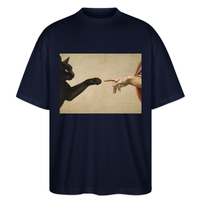 Die Erschaffung Adams… aber die Katze war schneller | Stanley/Stella Oversized Unisex Bio T-Shirt Blaster - Navy