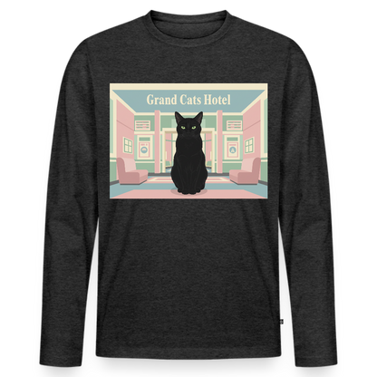 Grand Hotel Krümel | Männer Premium Bio Langarmshirt - Anthrazit meliert