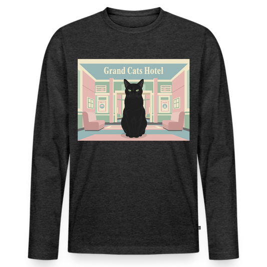 Grand Hotel Krümel | Männer Premium Bio Langarmshirt - Anthrazit meliert