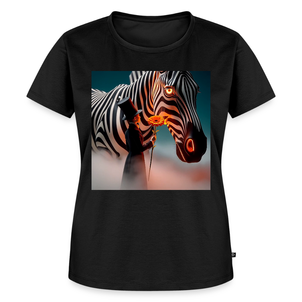 Blumen für ein Zebra | Frauen Premium T-Shirt - Schwarz
