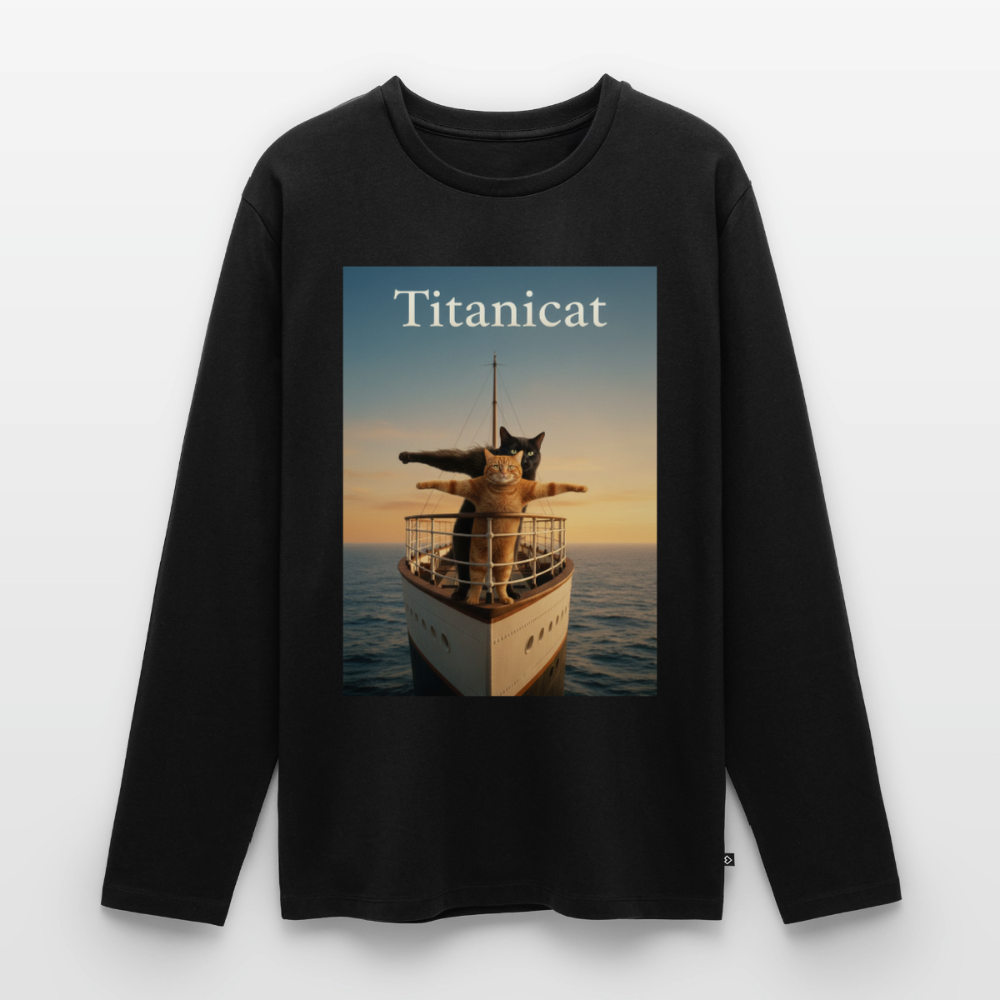 Titanicat – Ich bin der König der Kratzbäume | Männer Premium Bio Langarmshirt - Schwarz