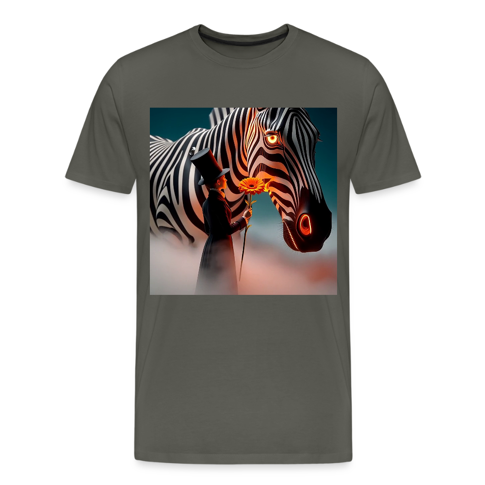 Blumen für ein Zebra | Männer Premium T-Shirt - Asphalt