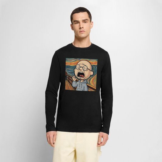 Der Schrei… aber heute bin ich dran | Männer Premium Bio Langarmshirt - Schwarz