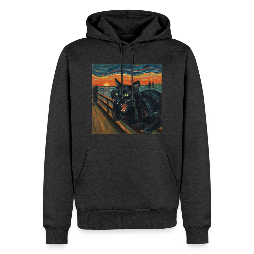 Der Schrei… aber die Katze hat’s zuerst gemerkt | Männer Premium Hoodie - Anthrazit meliert
