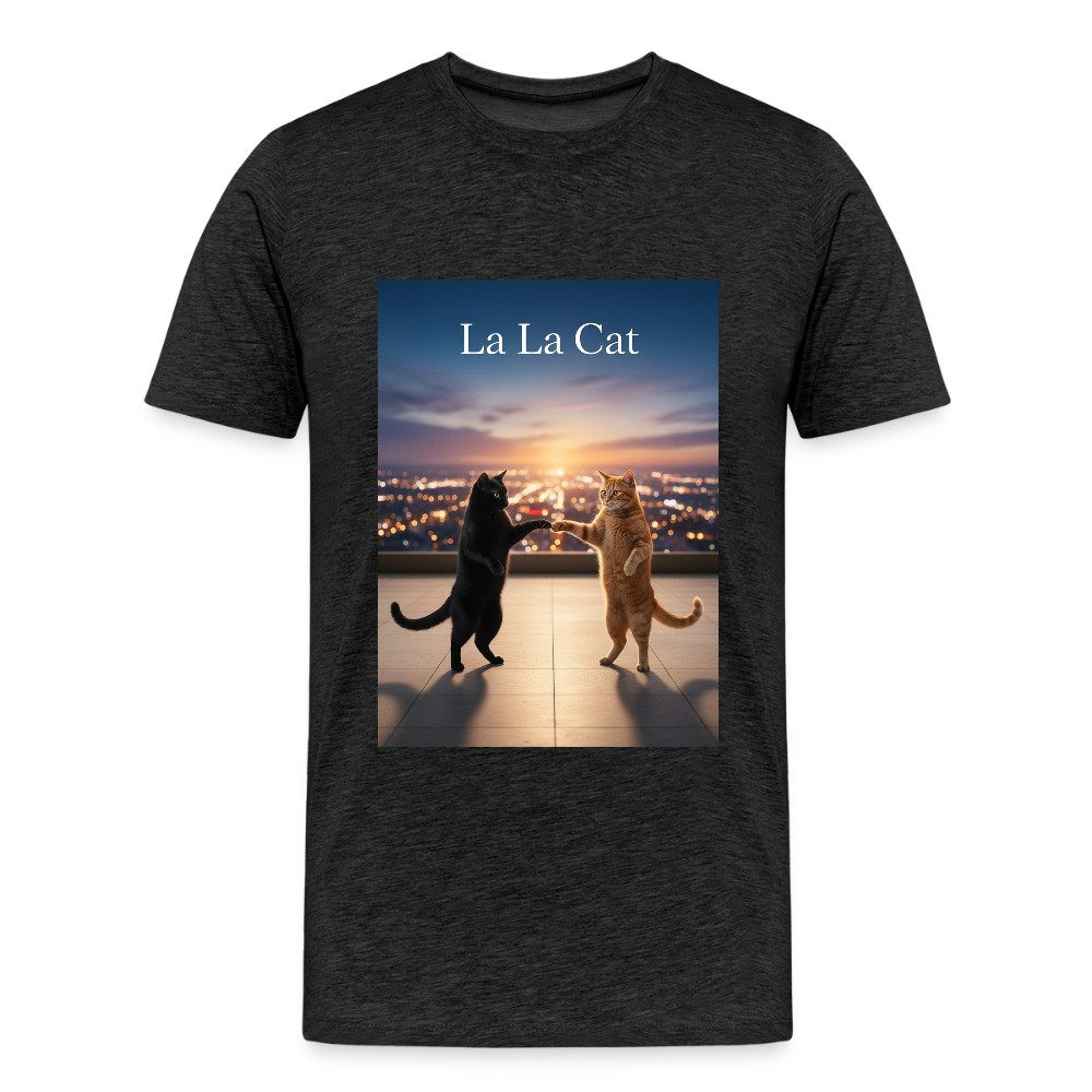 La La Cat – Tanz über den Dächern | Männer Premium T-Shirt - Anthrazit