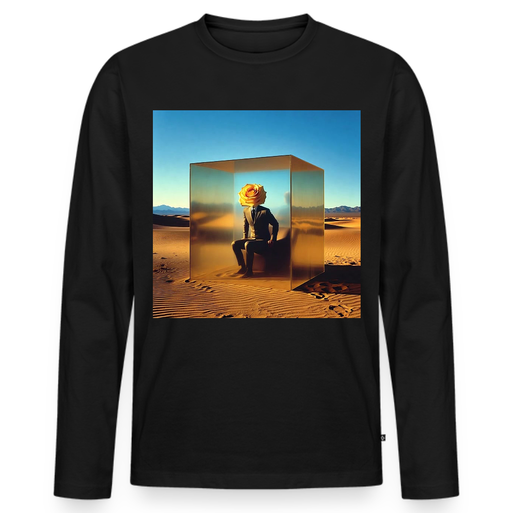 Gefühle unter Glas | Männer Premium Bio Langarmshirt - Schwarz