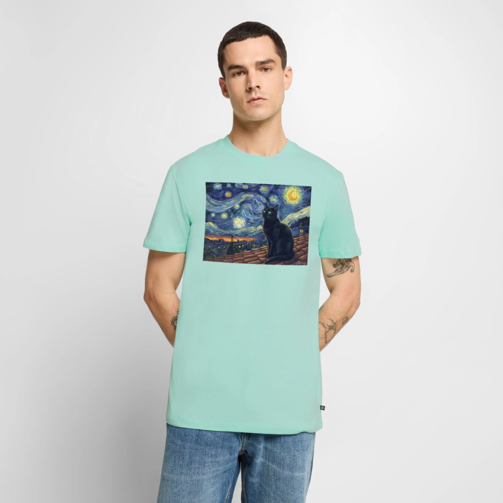 Sternennacht… aber die Katze denkt nach | Männer Premium T-Shirt - Mint 
