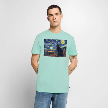 Sternennacht… aber die Katze denkt nach | Männer Premium T-Shirt - Mint 