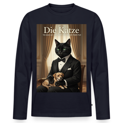 Die Katze – Krümel regelt das | Männer Premium Bio Langarmshirt - Navy