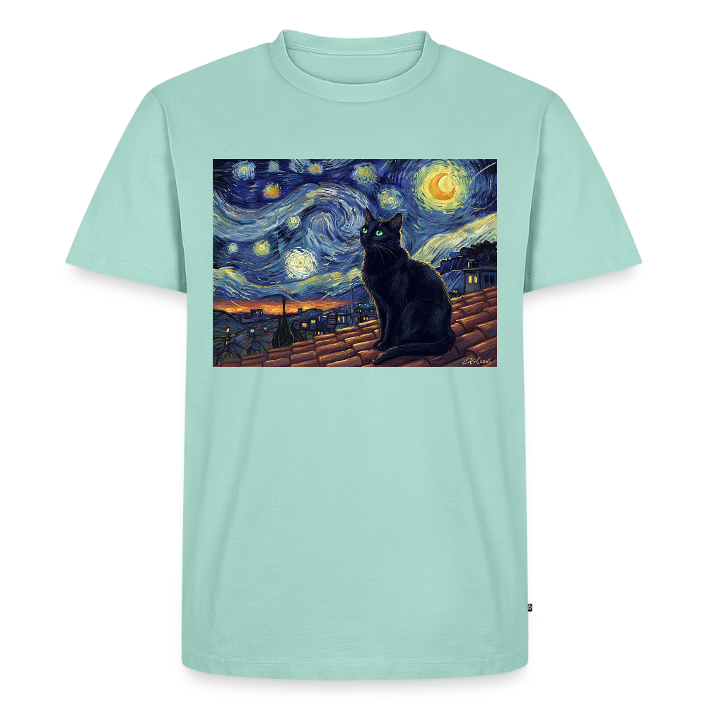 Sternennacht… aber die Katze denkt nach | Männer Premium T-Shirt - Mint 