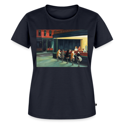 Wenn Hopper Katzen gemalt hätte | Frauen Premium T-Shirt - Navy