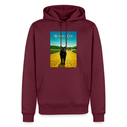 Wizard of Cats – Der gelbe Weg gehört Krümel | Männer Premium Hoodie - Burgunderrot