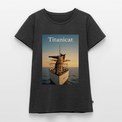 Titanicat – Ich bin der König der Kratzbäume | Frauen Premium T-Shirt - Anthrazit meliert