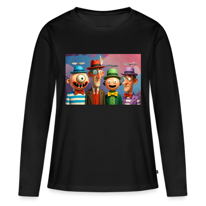 Gedankenkreise auf Hochtouren | Frauen Premium Bio Langarmshirt - Schwarz